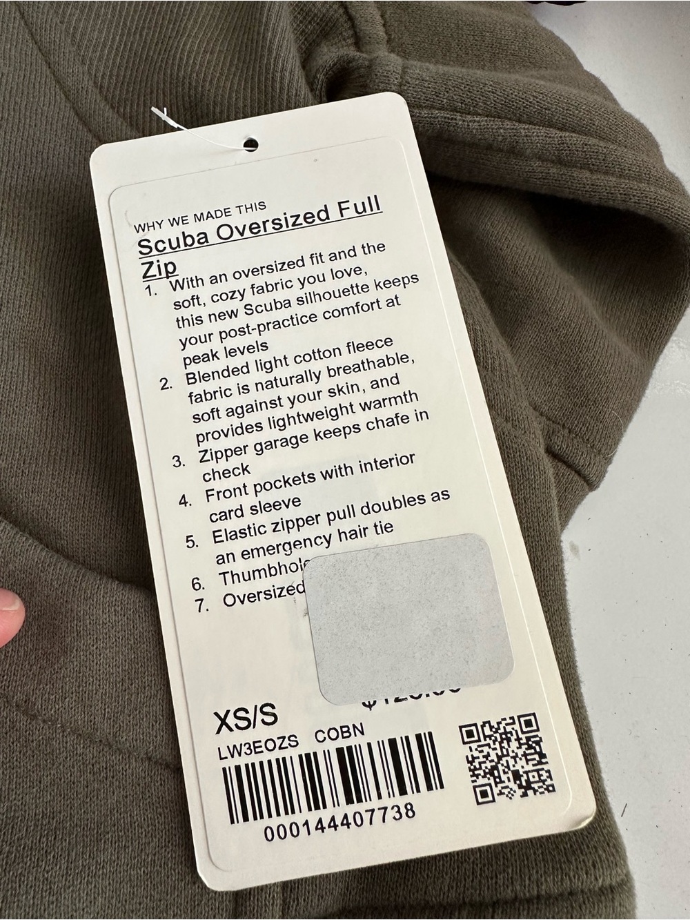 lululemon athletica Scuba Oversized Full Zip Jacket XS/S color code COBN